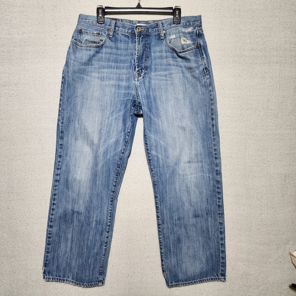 Lucky Brand Straight 36 X 27 Men's Blue Denim Jeans See Pictures